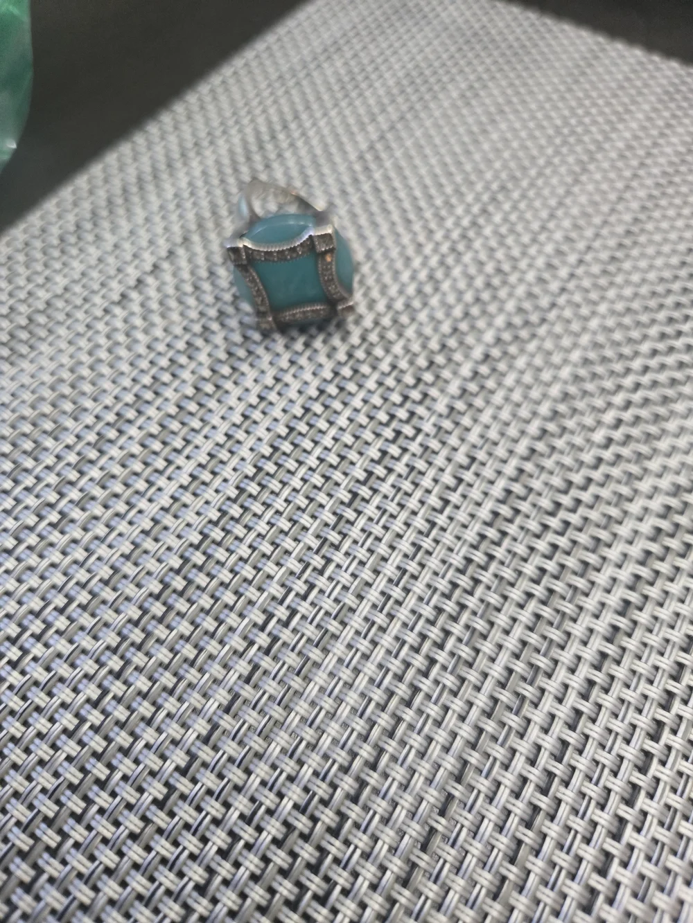 Turquoise Statement Ring with Pave Accents